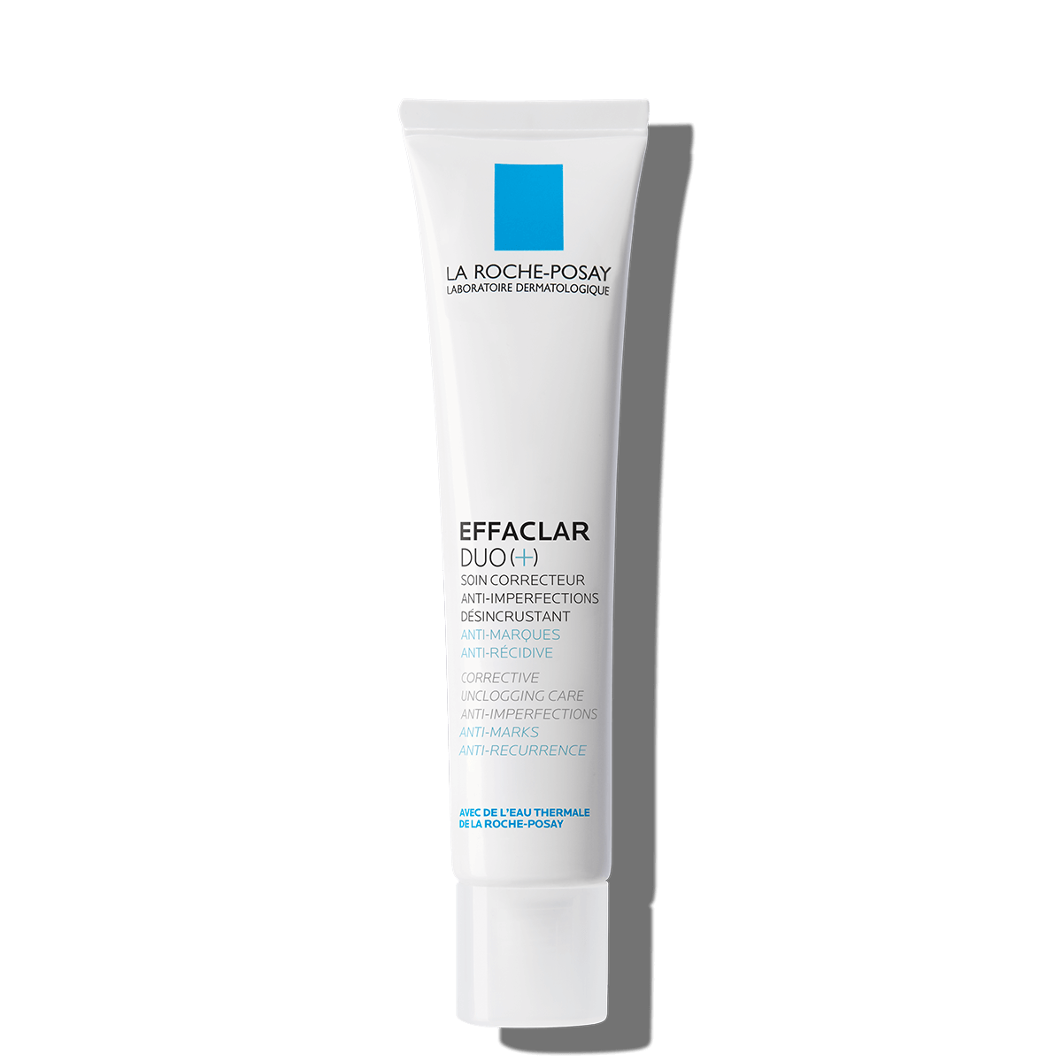 A photo of the front of a Effaclar Duo+ skincare product bottle